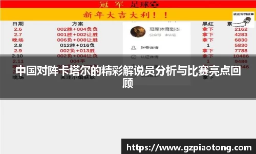 中国对阵卡塔尔的精彩解说员分析与比赛亮点回顾